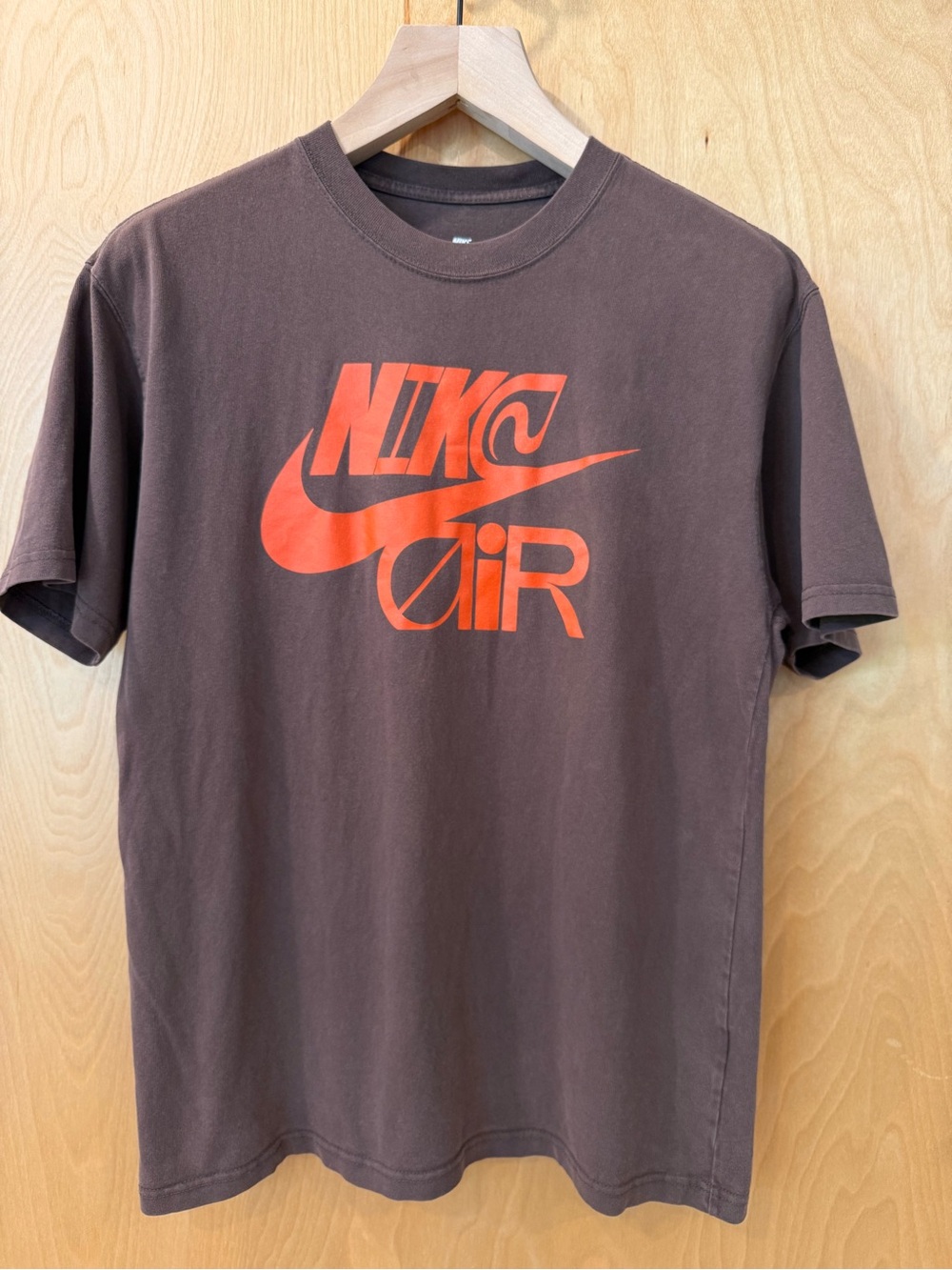 Nike Brown Short-Sleeve Tee with Orange Air Logo